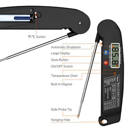 Digital Meat Thermometer: Instant Read BBQ Accessory