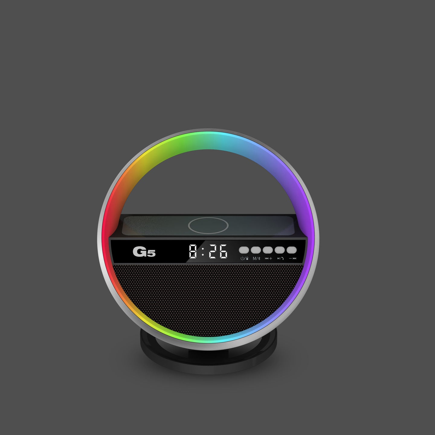 Multifunctional RGB Night Light: Bluetooth Speaker & Wireless Charger