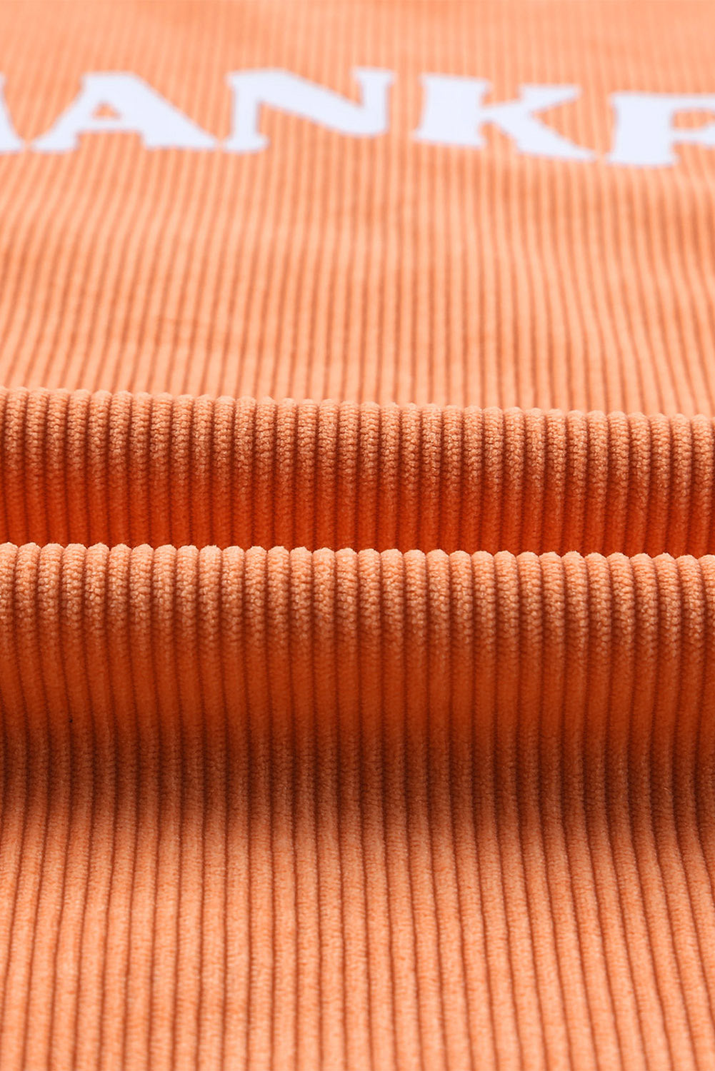 Oranges Sweatshirt mit THANKFUL-Buchstabengrafik