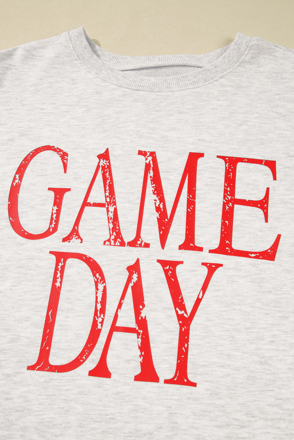 Red Vintage Washed GAME DAY Graphic Baggy Sweatshirt