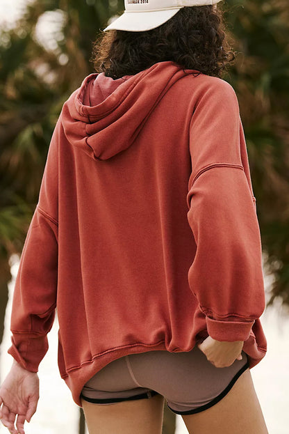 Red Clay – Weite Kapuzenjacke mit überschnittener Schulterpartie und Taschen