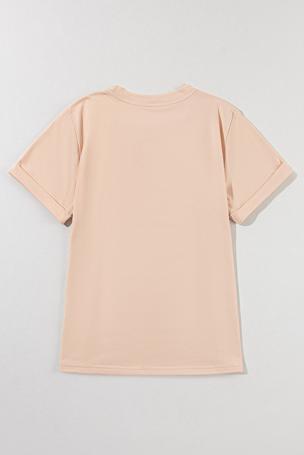 Khakifarbenes, lässiges T-Shirt mit Rundhalsausschnitt