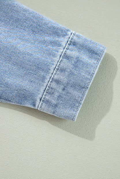 Beau Blue – Jeansjacke mit Rüschen und Klapptaschen