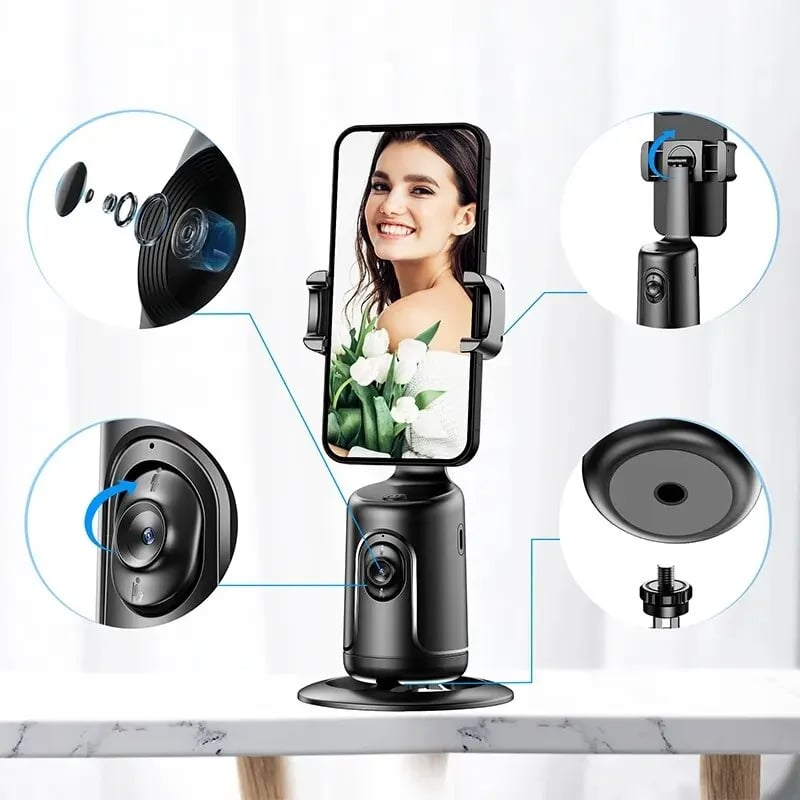 AI Smart Gimbal: 360° Auto Face Tracking Phone Holder