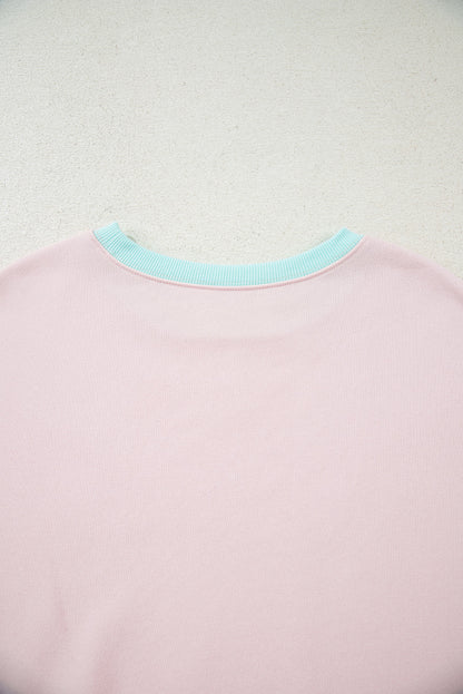 Delicacy Striped Colorblock Patchwork Drop Shoulder Sweatshirt