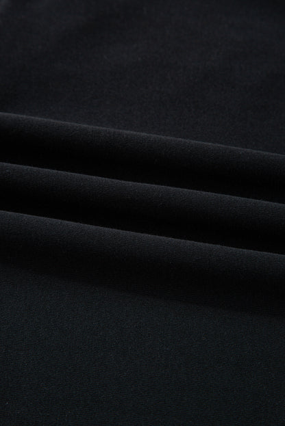 Black Chenille Game Day Graphic Drop Shoulder Sweatshirt