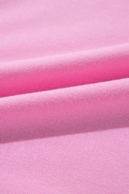 Bonbon Kurzarm-Kapuzenpullover mit halbem Reißverschluss und Kängurutasche