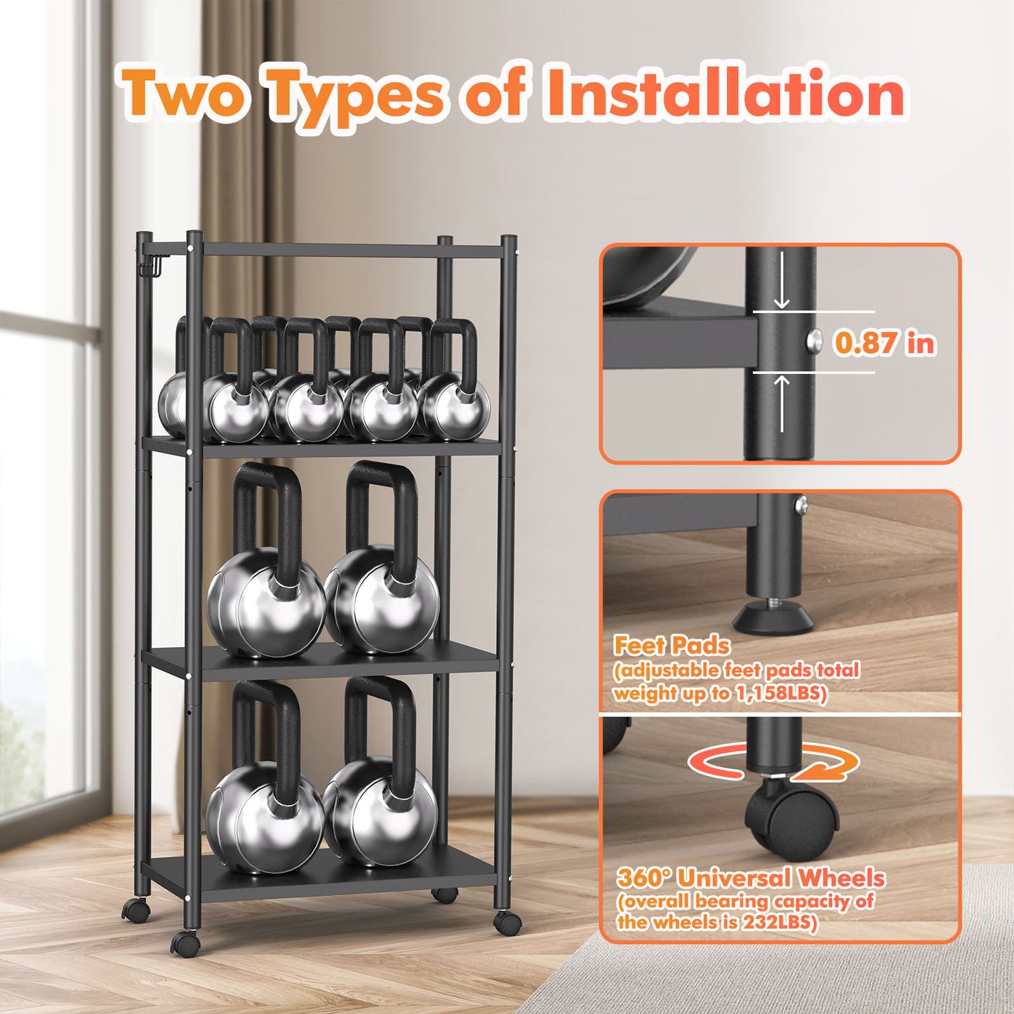 Industrial Metal Kitchen Bakers Rack