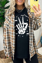 Schwarzes Halloween T-Shirt mit Fledermaus &amp; Skeletthand-Grafik