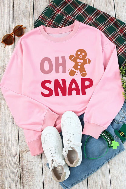 Rosa OH SNAP Lebkuchenmann Weihnachten Pullover