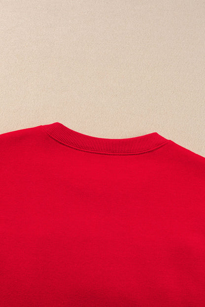 Rotes Puff-Sweatshirt mit XOXO-Print und Valentinstagsherz