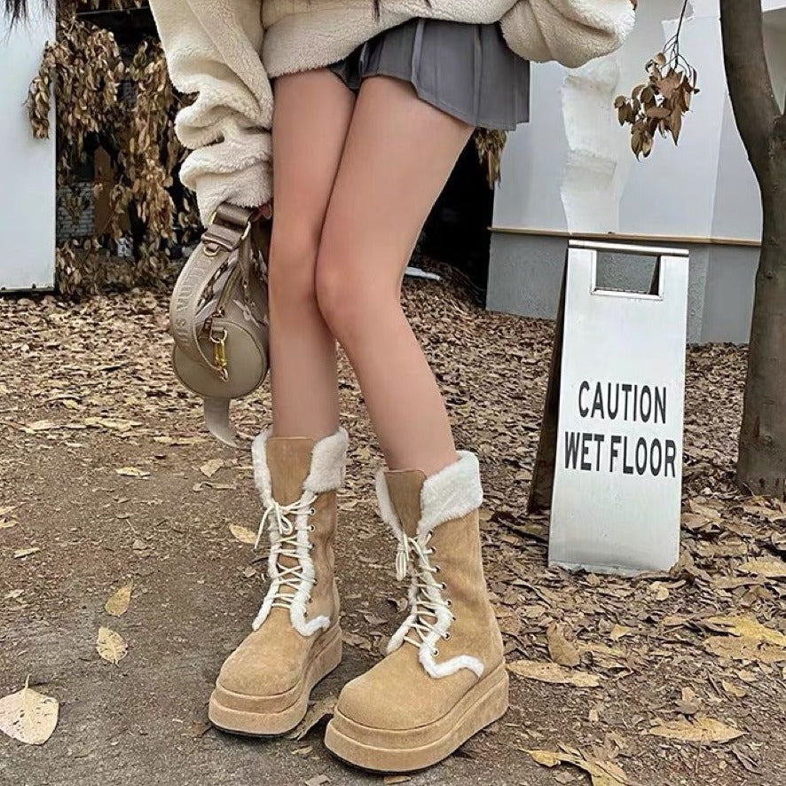 Women's Fashion Casual Simple Warm Platform Snow Boots