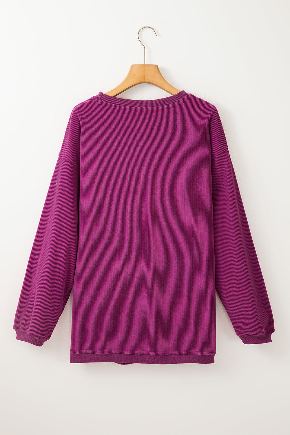 Übergroßes Festival-Sweatshirt aus geripptem Cord in Fuchsia