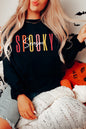Schwarzes Gruselsaison Halloween Fashion Grafik Sweatshirt