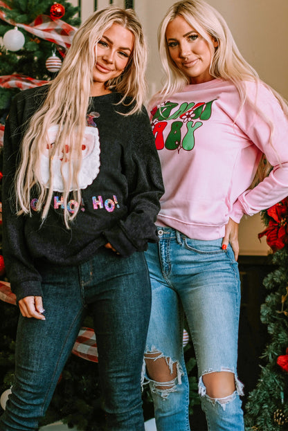 Rosa SANTA BABY Süßes Sweatshirt mit Blumengrafik