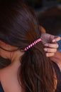 Haarband aus Telefondraht mit rosa Kristallen (einzeln)