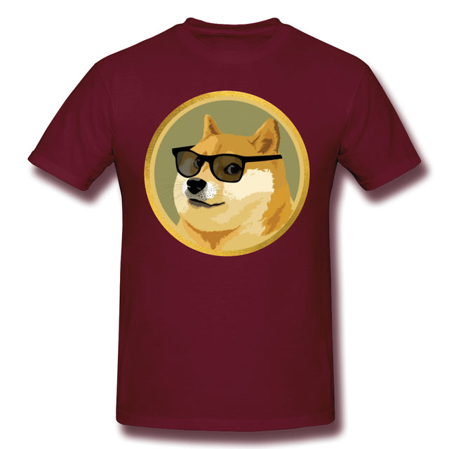 Men Clothing Dogecoin T Shirt Doge Coin Apparel Fashion Shor
