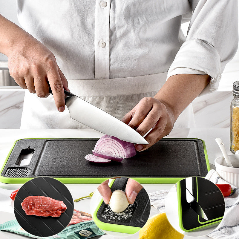 Double-sided Defrosting Cutting Board with Knife Sharpener