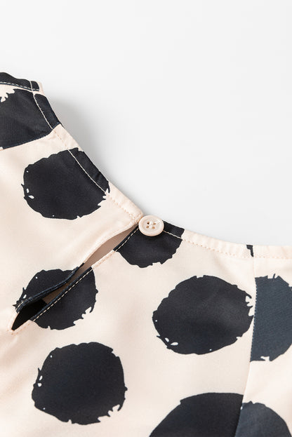 Schwarze Bluse mit geknöpften Ärmeln und Falten