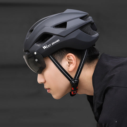 Fahrradhelm mit integrierter Schutzbrille, Helm für Mountainbikes, Rennräder, Helmausrüstung