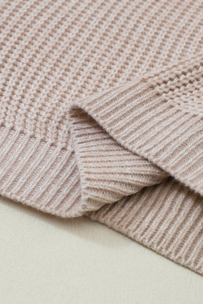 Pullover mit Zopfmuster und überschnittener Schulterpartie in Parchment
