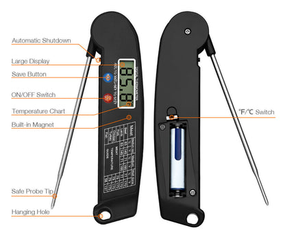 Digital Meat Thermometer: Instant Read BBQ Accessory