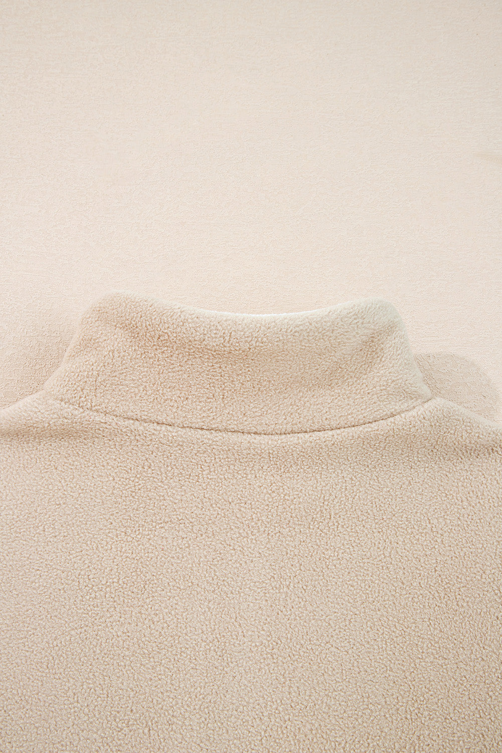 Parchment Fleece Colorblock Patchwork Zipped Neck Pullover Sweatshirt