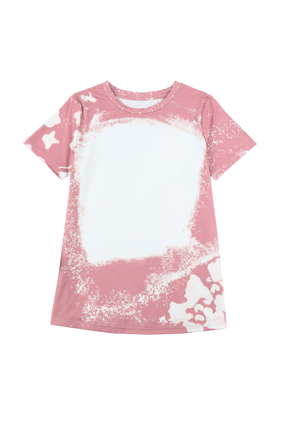 Rosa Tie Dye Farbe gebleichtes Kurzarm-T-Shirt