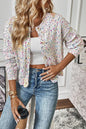 Weißer mehrfarbiger Konfetti-Pullover-Cardigan