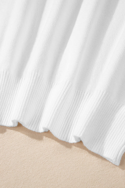 Weißer Pullover mit Stickerei „Thankful Ivory“