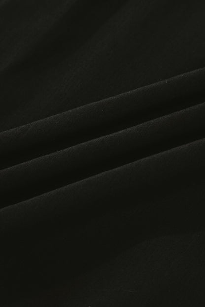 Black Stripe Two in One Knitted Top High Waist Splicing Hem Sweater Dress