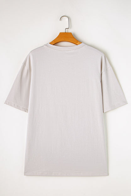 Graues Vintage-T-Shirt mit Rock &amp; Roll-Grafik