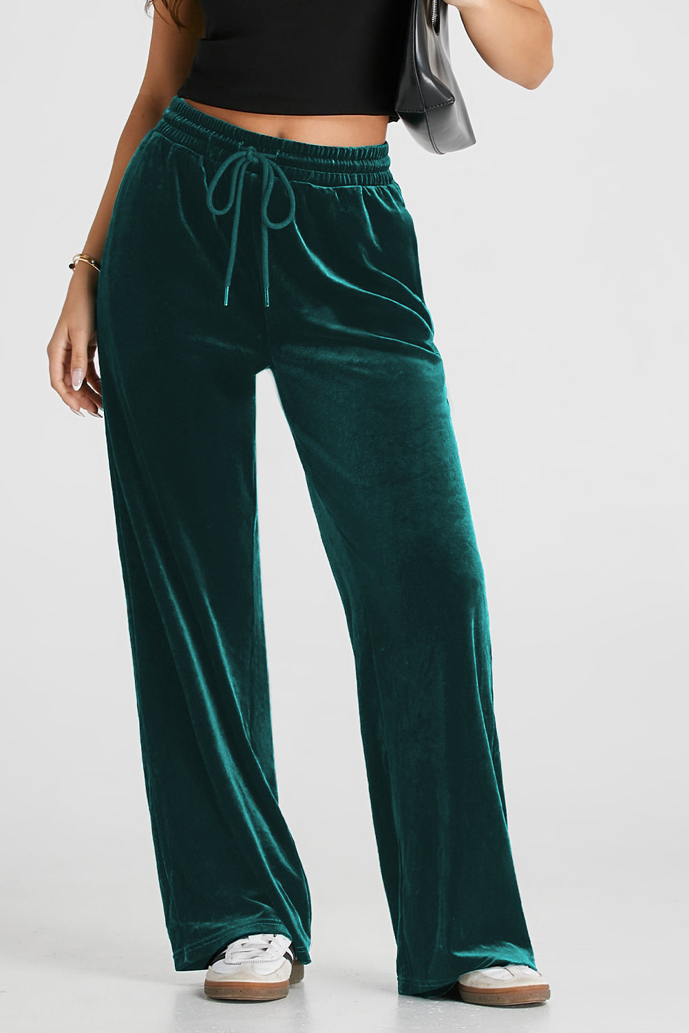 Evergreen Solid Hose mit weitem Bein und Kordelzug in der Taille