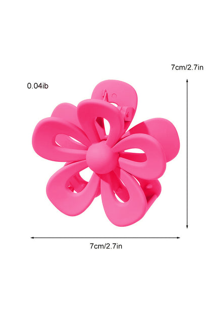 Rosenroter süßer Krallenclip in Form einer ausgehöhlten Blume