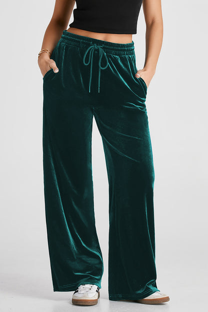 Evergreen Solid Hose mit weitem Bein und Kordelzug in der Taille
