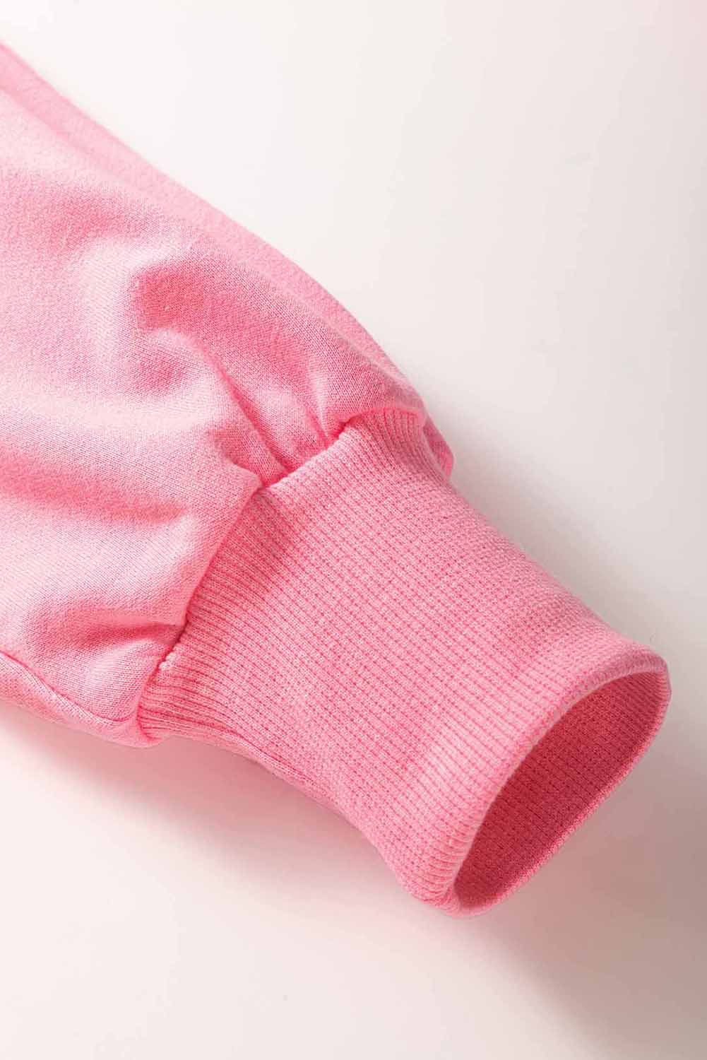 Set aus einfarbigem Patchwork-Pullover-Oberteil und Cargohose in Sachet-Rosa