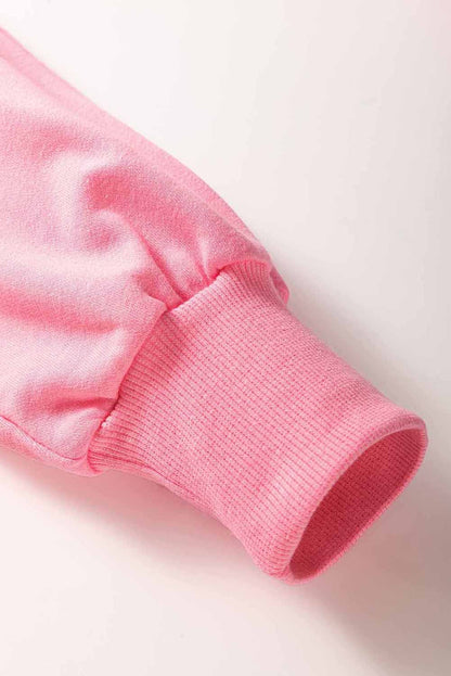 Set aus einfarbigem Patchwork-Pullover-Oberteil und Cargohose in Sachet-Rosa