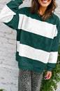Evergreen Colorblock Drop Shoulder Baggy Sweatshirt