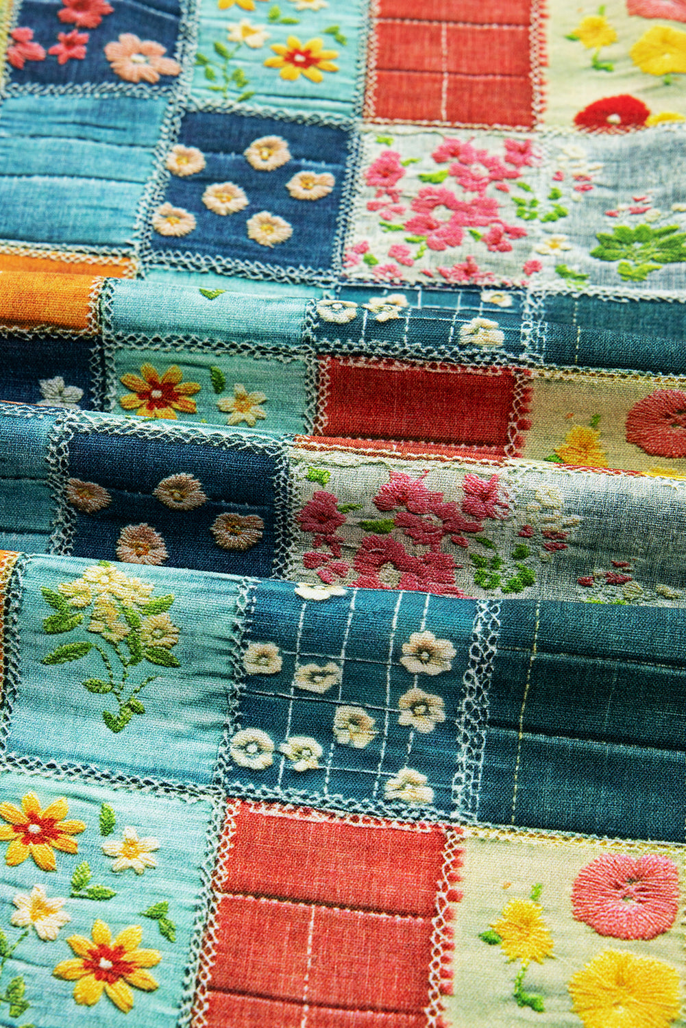 Sky Blue Floral Collared V Neck Roll up Sleeve Shift Blouse