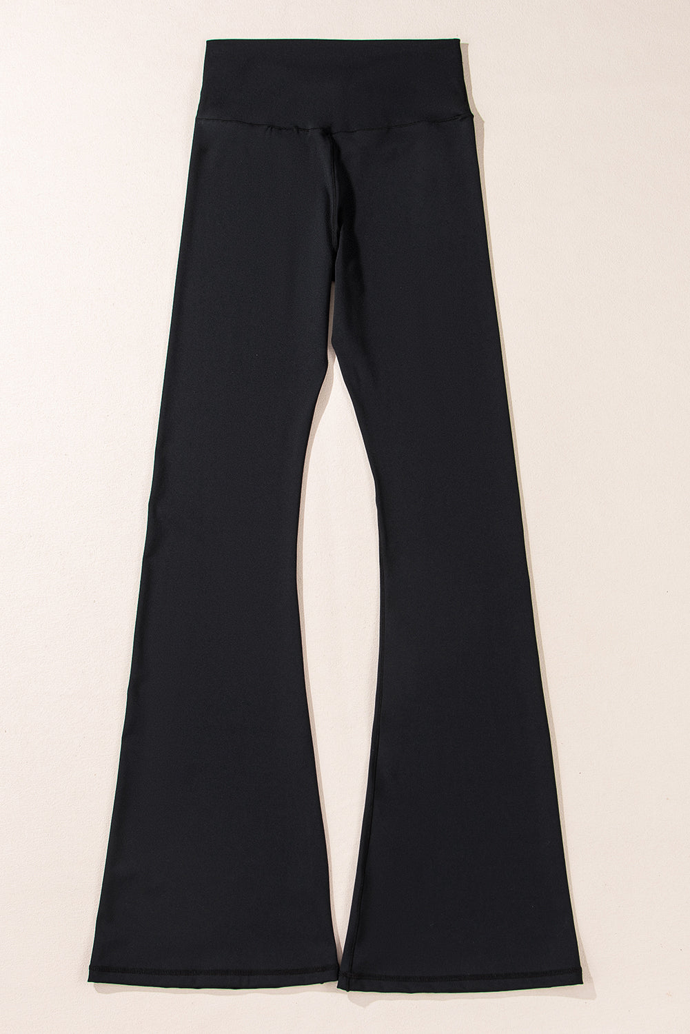 Schwarze, ausgestellte Leggings in V-Form mit hoher Taille