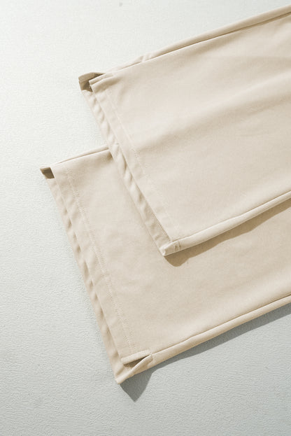 Aprikosenfarbene, lässige Hose mit weitem Bein und Kordelzug