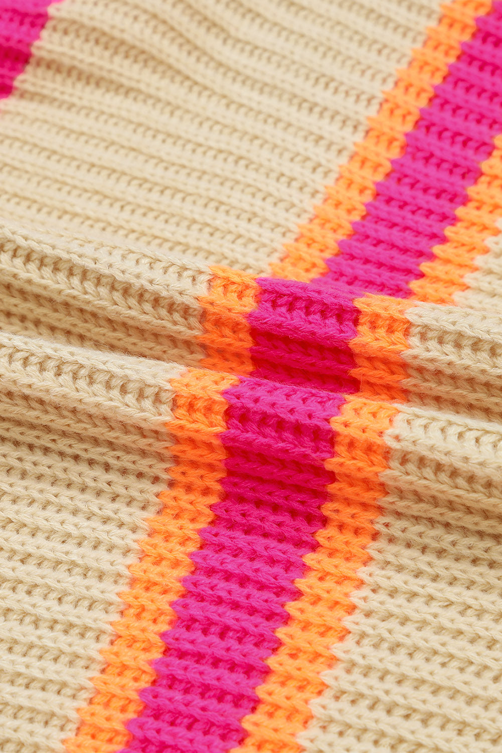Gerippter, langer Cardigan mit Streifenmuster