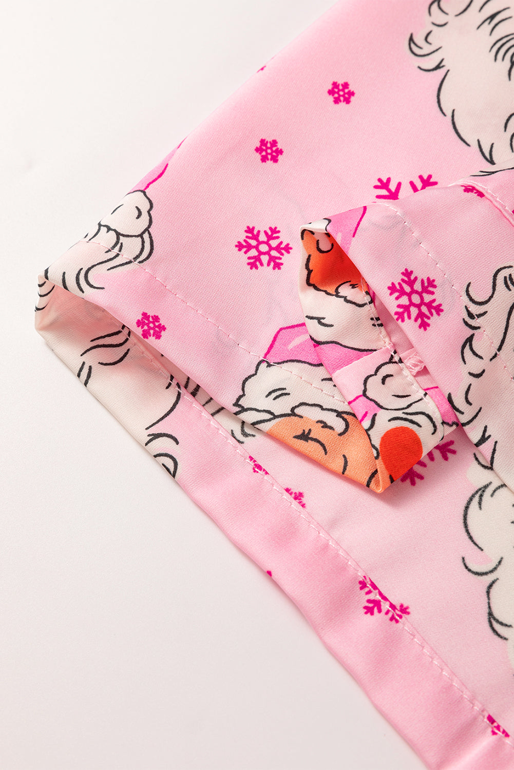 Rosa Weihnachtsmann Schneeflocke Langarmshirt Weihnachtspyjama-Set