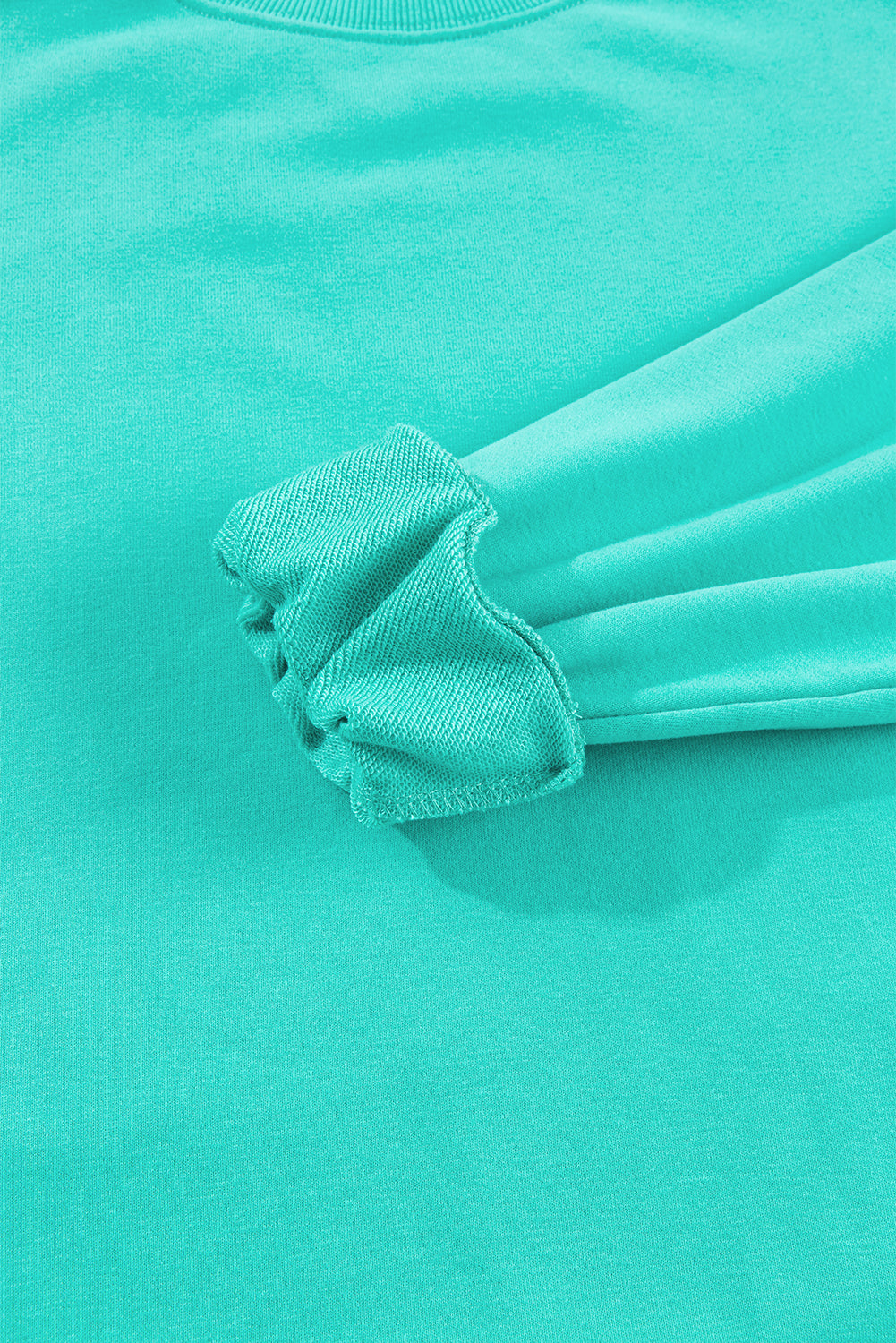 Aruba Blaues, schlichtes Sweatshirt mit Rundhalsausschnitt und überschnittener Schulter