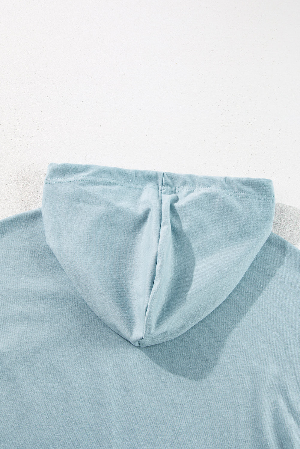 Iceland Blue Solid Tunika-Hoodie mit Rüschensaum und lockerer Passform