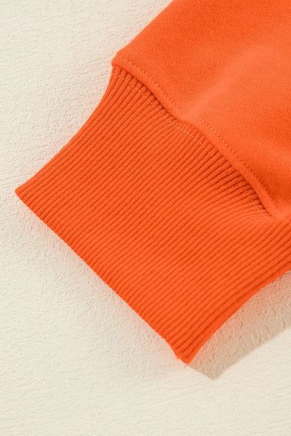 Orangefarbenes, einfarbiges, klassisches Sweatshirt mit Rundhalsausschnitt