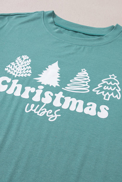 Skobeloff Lounge-Set aus T-Shirt und Hose mit Weihnachtsbaum-Print