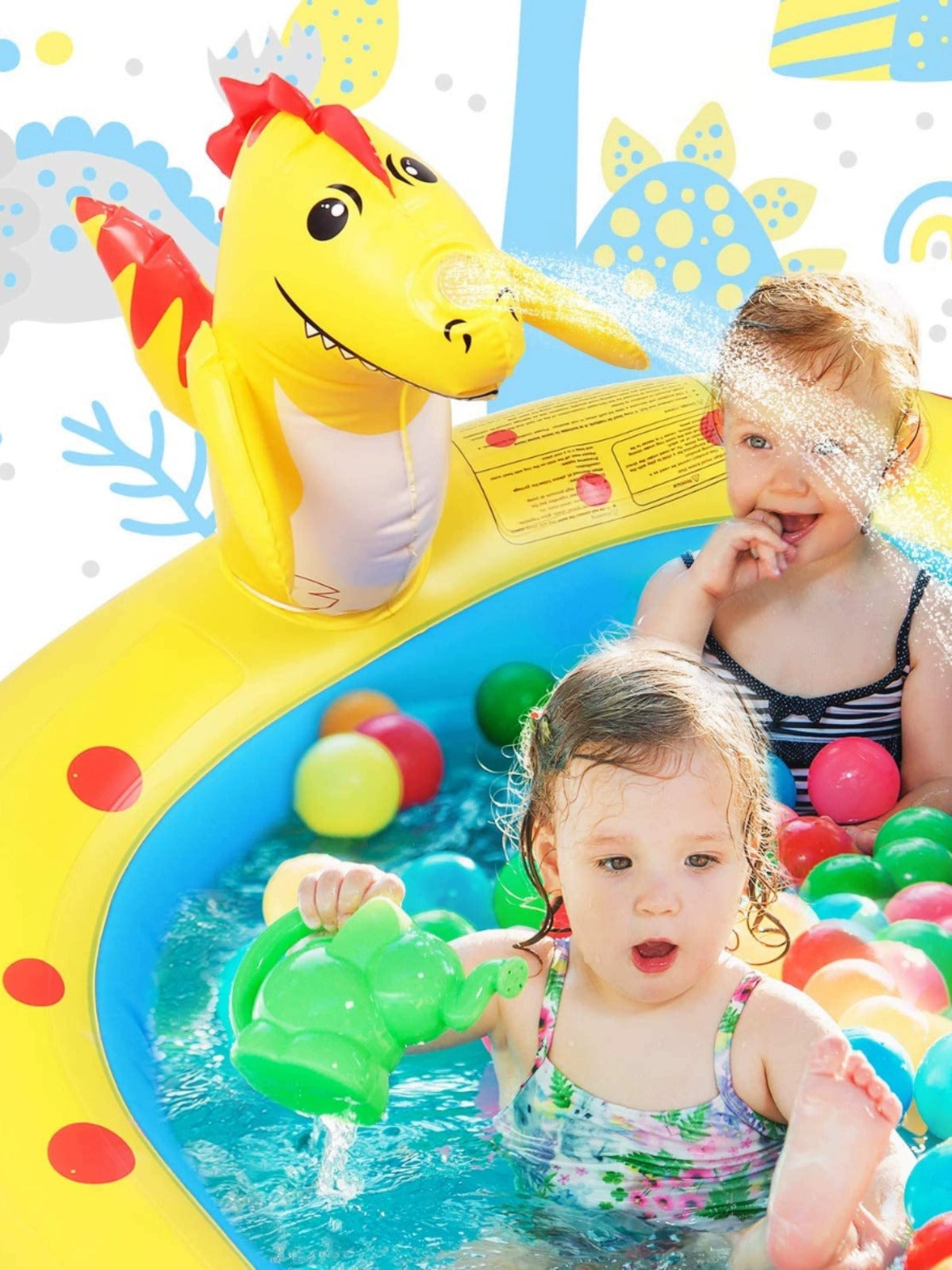 Inflatable Cartoon Dinosaur Fountain Swimming Pool Children's Kindergarten Outdoor Water Baby Watering Toys