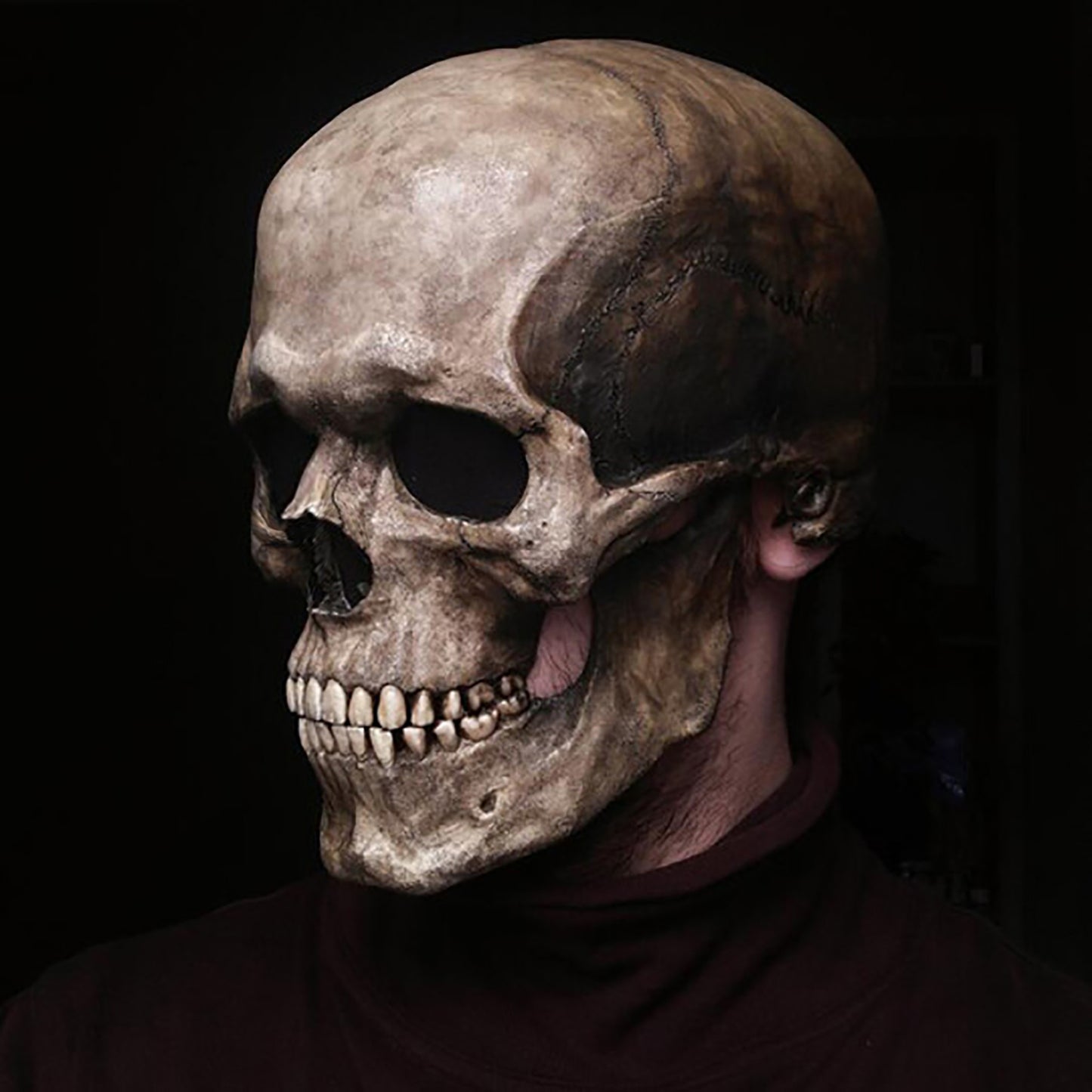 Halloween Beweglicher Mund Schädel Maske Helm Mund Beweglicher Schädel Voller Kopf Schädel Maske