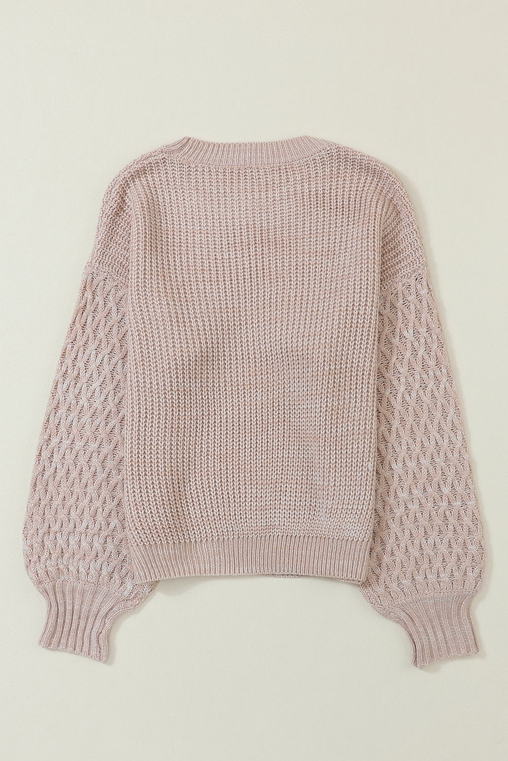 Pullover mit Zopfmuster und überschnittener Schulterpartie in Parchment